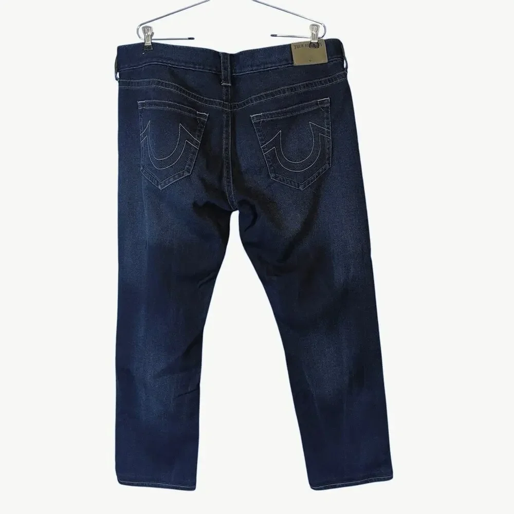 True Religion Geno Relaxed Slim Denim Jeans Dark Wash Men's Size 38